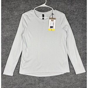 Mondetta Women's Ribbed Long Sleeve Top Blue  Small New With Tags